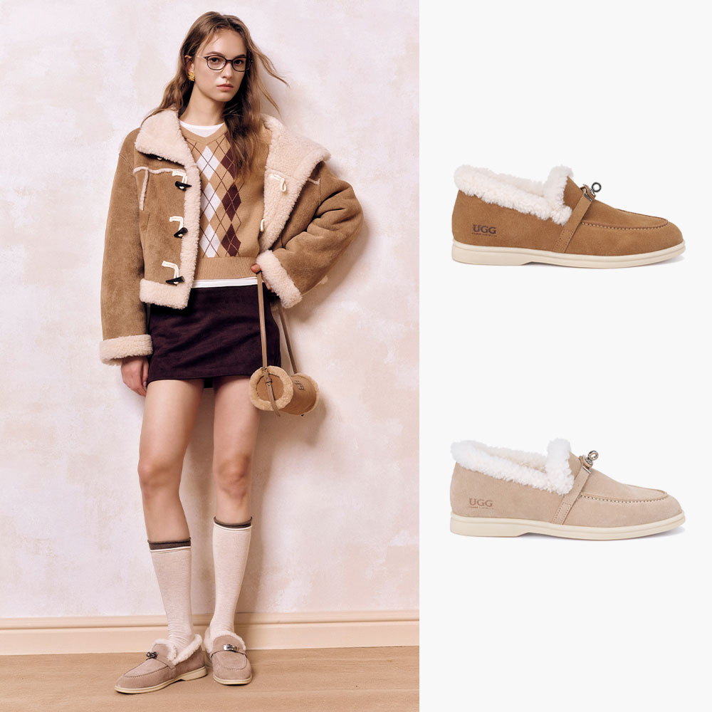 [무료배송] 호주정품 오즈라나 엘리제 시어링 어그 로퍼 (굽2.5cm) OZLANA UGG OZ1039