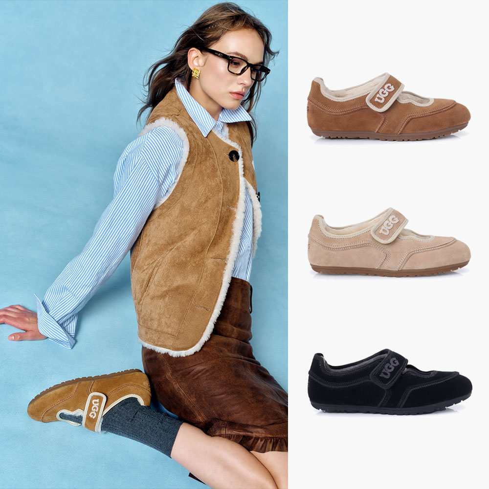 [무료배송] 호주정품 오즈라나 로고 퀼 메리제인 플랫 슈즈 (굽2cm) OZLANA UGG OZ1030