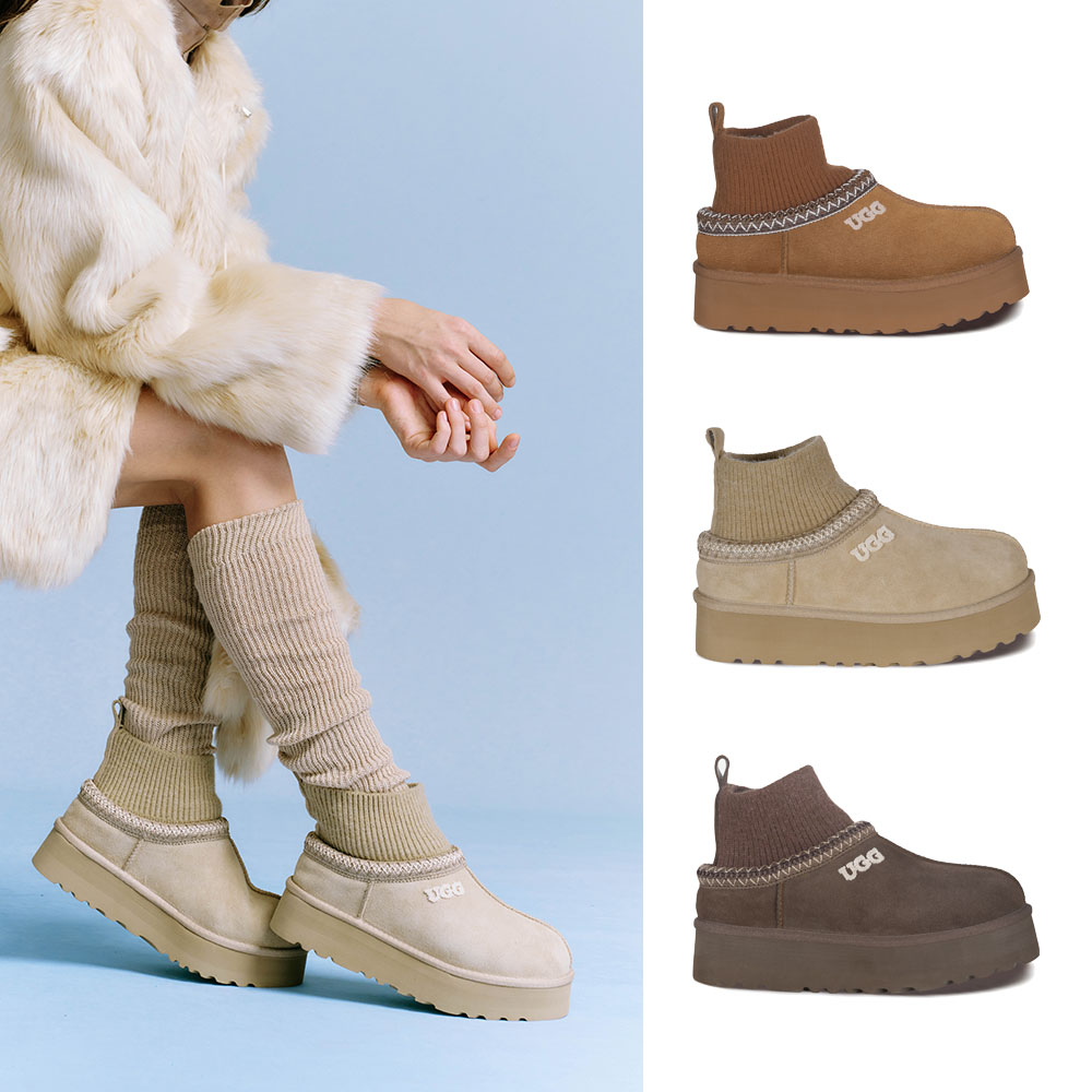 [무료배송] 호주정품 오즈라나 클래식 로고 스타킹 타즈 어그 부츠 (굽 4cm) OZLANA UGG OZ1008